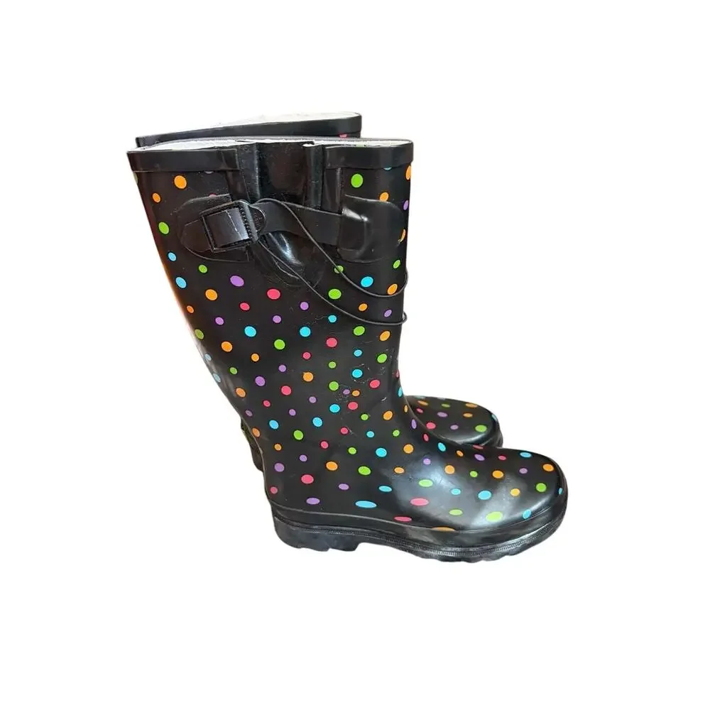 Western Chief Women's Ditsy Dots Multi-Color Polka Dot Rain Boots
